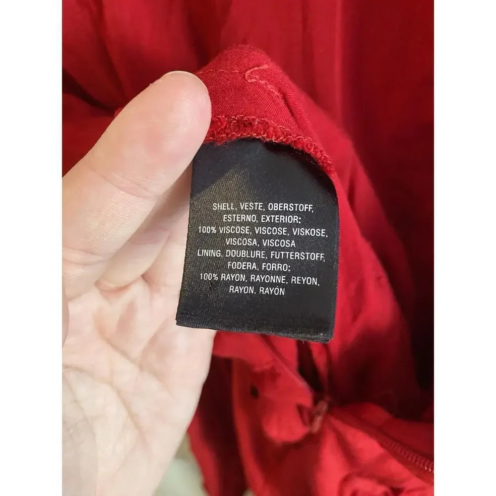 Anthropologie Maeve Red Grier Wide Leg Twist Tie Front‎ Midi Jumpsuit Size 0